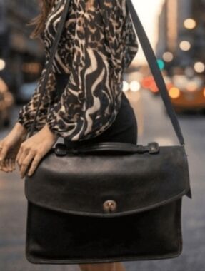 Vintage Coach Black Lexington Briefcase Messenger Satchel Bag Style #5265